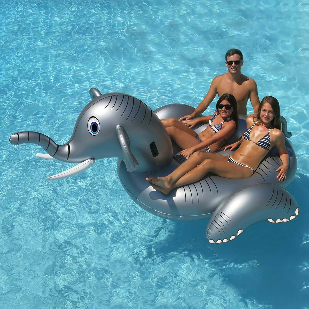 Swimline 90711 Elephant Inflatable 73 Inch Ride On Swimming Pool Float Lounger