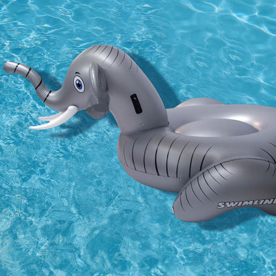 Swimline 90711 Elephant Inflatable 73 Inch Ride On Swimming Pool Float Lounger - VMInnovations