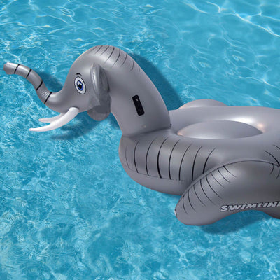 Swimline 90711 Elephant Inflatable 73 Inch Ride On Swimming Pool Float Lounger