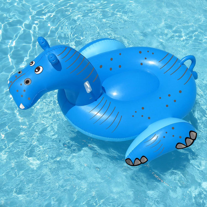 Swimline 90713 Hippo Inflatable 73 Inch Ride On Swimming Pool Lake Raft Float