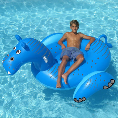 Swimline 90713 Hippo Inflatable 73 Inch Ride On Swimming Pool Lake Raft Float - VMInnovations