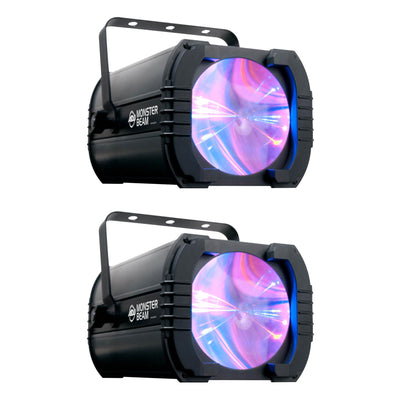 American DJ Monster Beam RGBAW LED DMX Moonflower Active Light Effect, 2 Pack