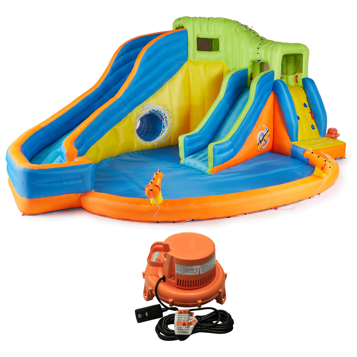 Banzai Pipeline Twist Kids Inflatable Water Park Slides & Cannons (Defective)
