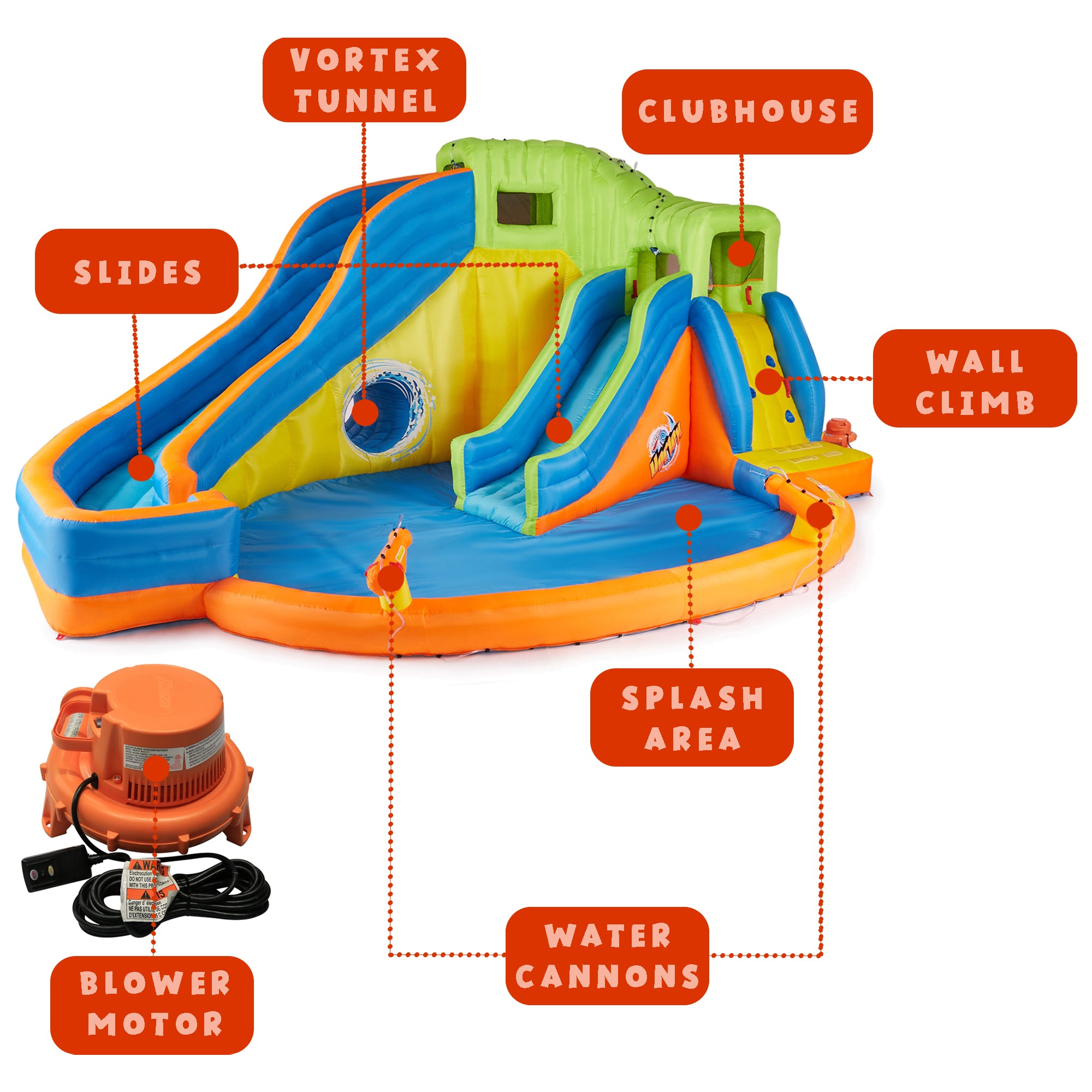 Banzai Pipeline Twist Kids Inflatable Water Pool Aqua Park & Slides (For Parts) - VMInnovations