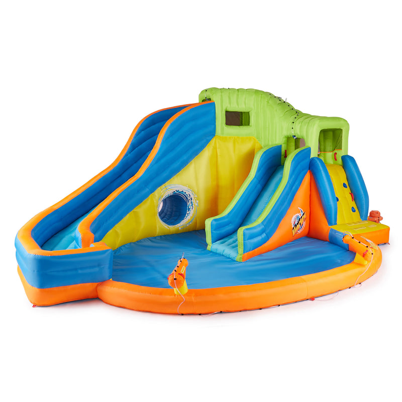 Banzai Pipeline Twist Kids Inflatable Outdoor Water Pool Aqua Park and Slides - VMInnovations