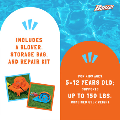 Banzai Falls Inflatable Water Park Play Pool with Slides and Blower (For Parts) - VMInnovations