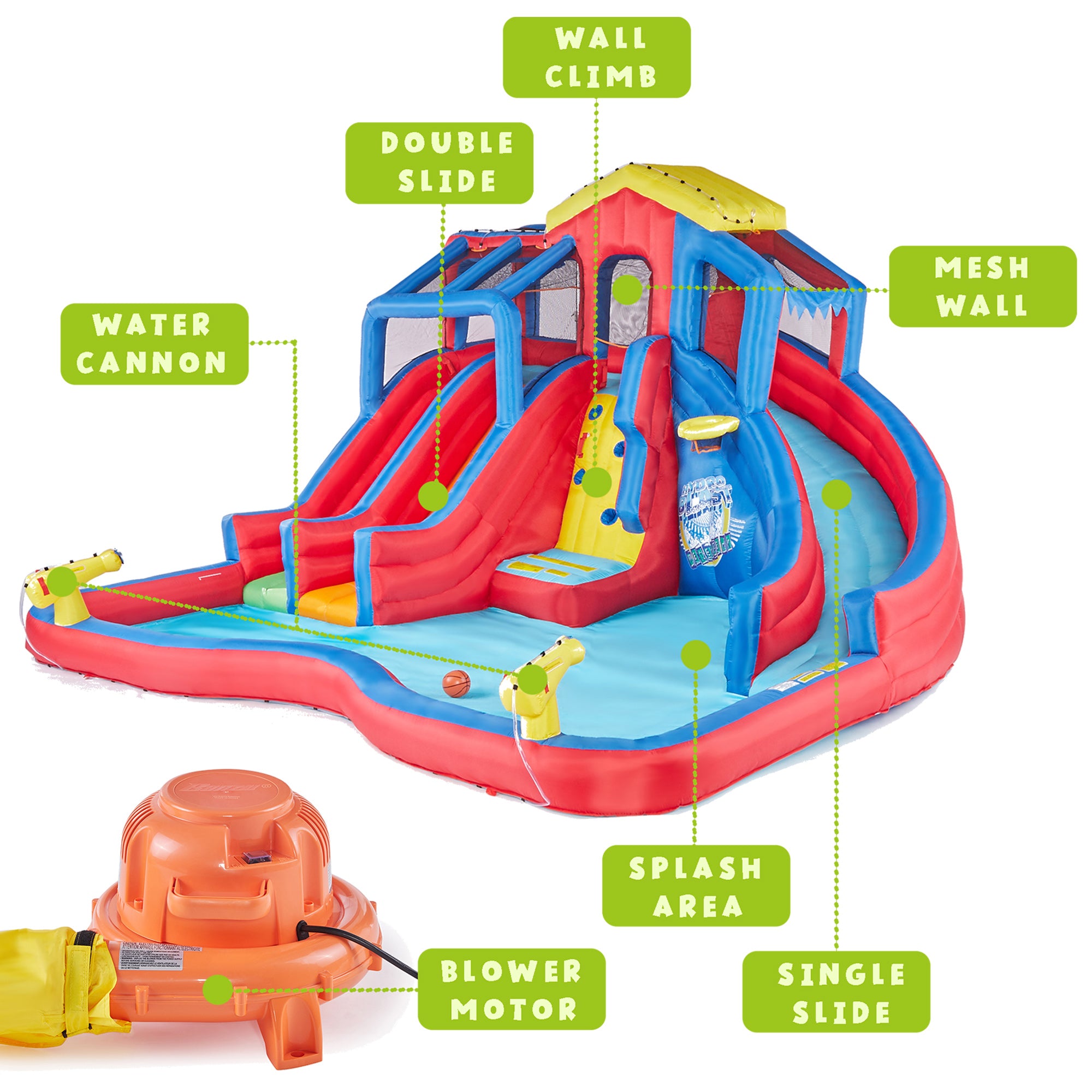 Banzai Hydro Blast Inflatable Play Water Park Slides Water Cannons (For Parts) - VMInnovations