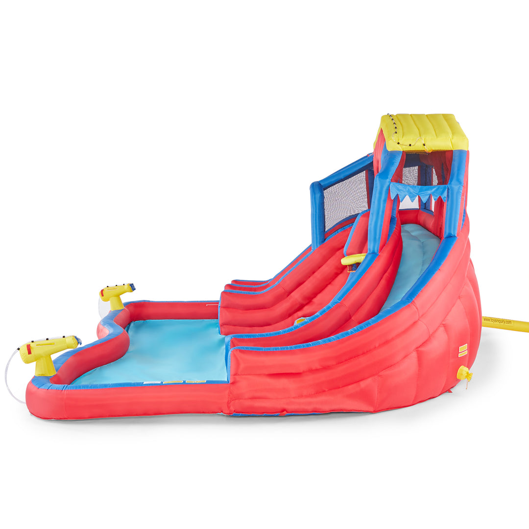 Banzai Hydro Blast Inflatable Play Water Park with Slides and Water Cannons