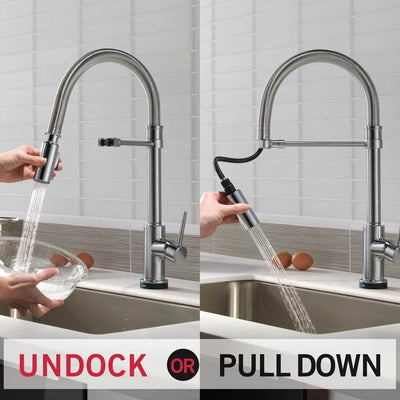 Delta Trinsic Pro Spring Spout Kitchen Faucet, Arctic Stainless (Open Box)