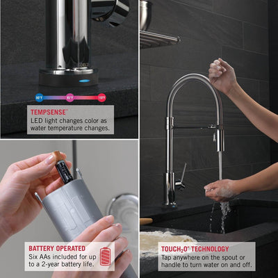 Delta Trinsic Pro Spring Spout Kitchen Faucet, Arctic Stainless (Open Box)