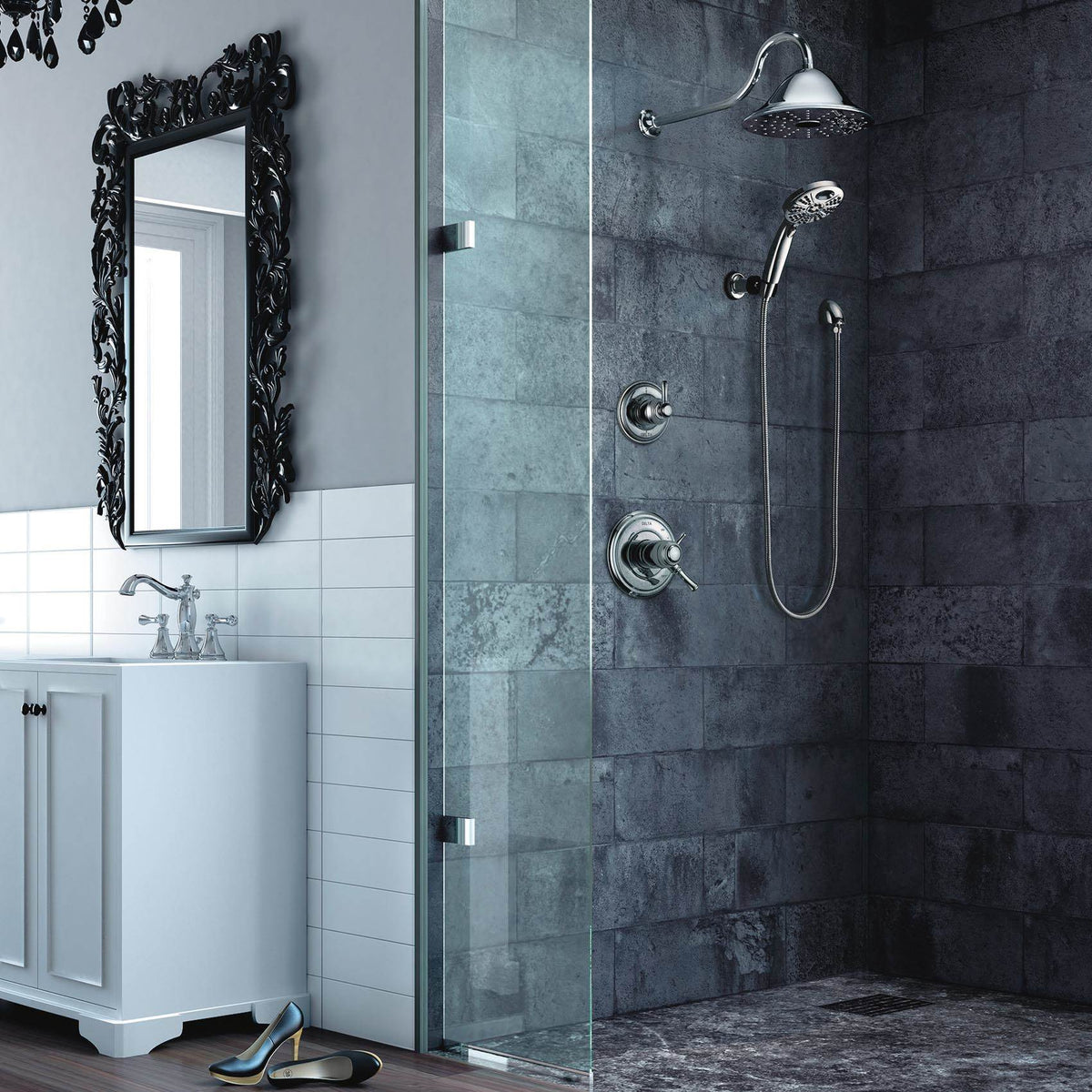 Delta Faucet Cassidy 2 Handle Widespread Lavatory with PopUp, Chrome (Open Box)