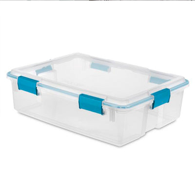 Sterilite 37 Quart Clear Plastic Home Storage Tote Bin with Secure Lids, 8 Pack