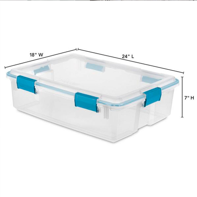 Sterilite 37 Quart Clear Plastic Home Storage Tote Bin with Secure Lids, 8 Pack