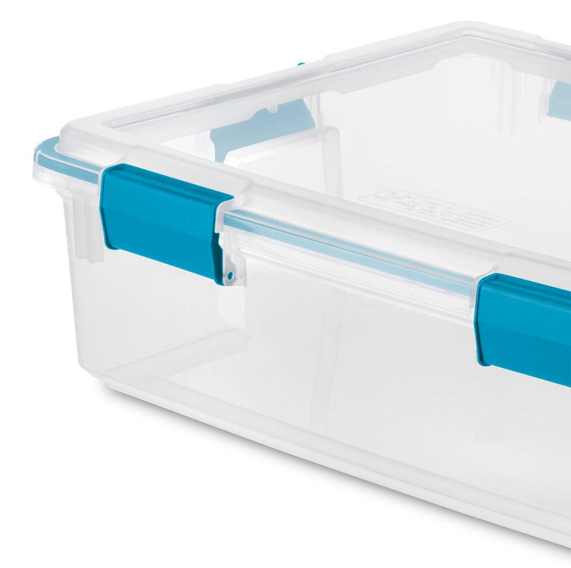 Sterilite 37 Quart Clear Plastic Home Storage Tote Bin with Secure Lids, 12 Pack