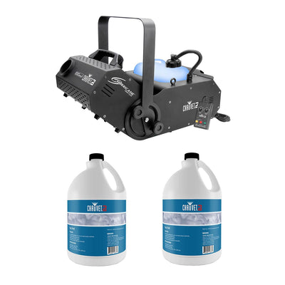 Chauvet H1800FLEX Hurricane Fog/Smoke Pro Machine + Fog Juice Fluid (2 Gallons)