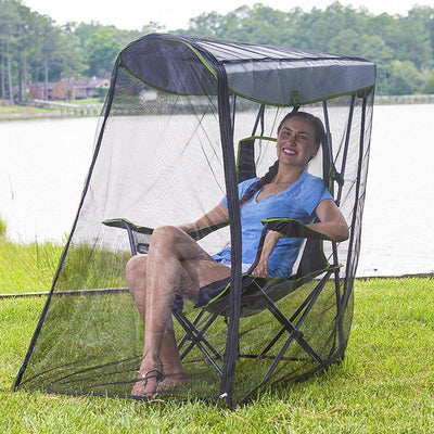 Kelsyus 50 UPF Canopy Shade Folding Camping Chair with Bug Net Guard | Open Box