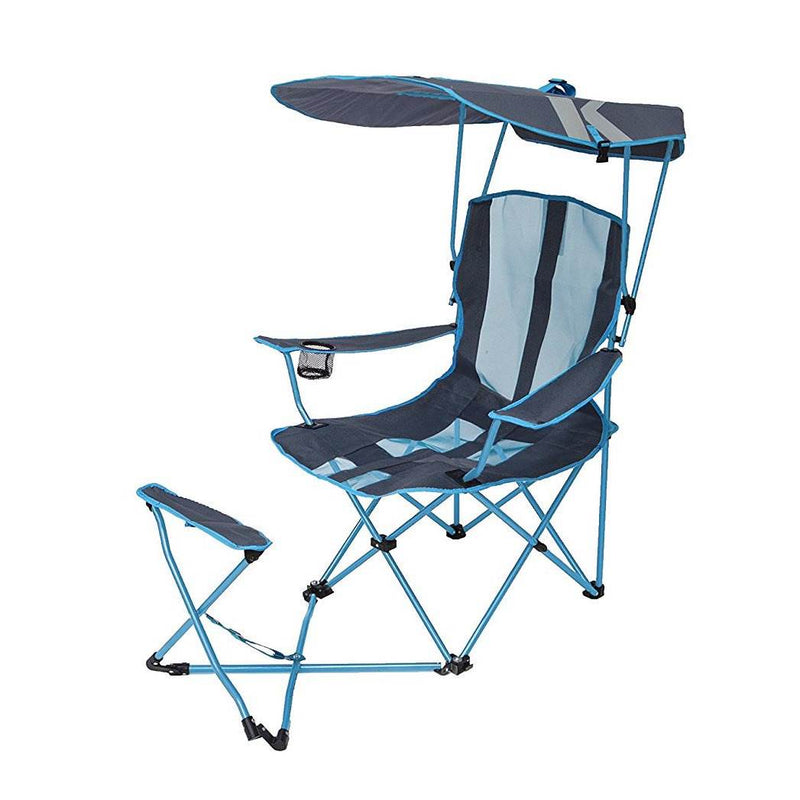 Kelsyus Original 50 UPF Canopy Folding Camping Chair w/ Ottoman, Blue (Used)