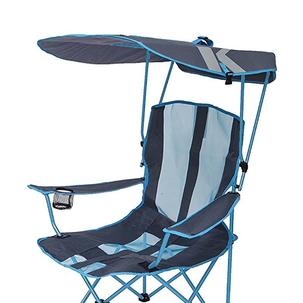 Kelsyus Original 50 UPF Canopy Folding Camping Chair w/ Ottoman, Blue (Used)