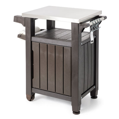 Keter Unity 40 Gal Entertainment Patio Storage BBQ Grilling Bar Cart (Used) - VMInnovations