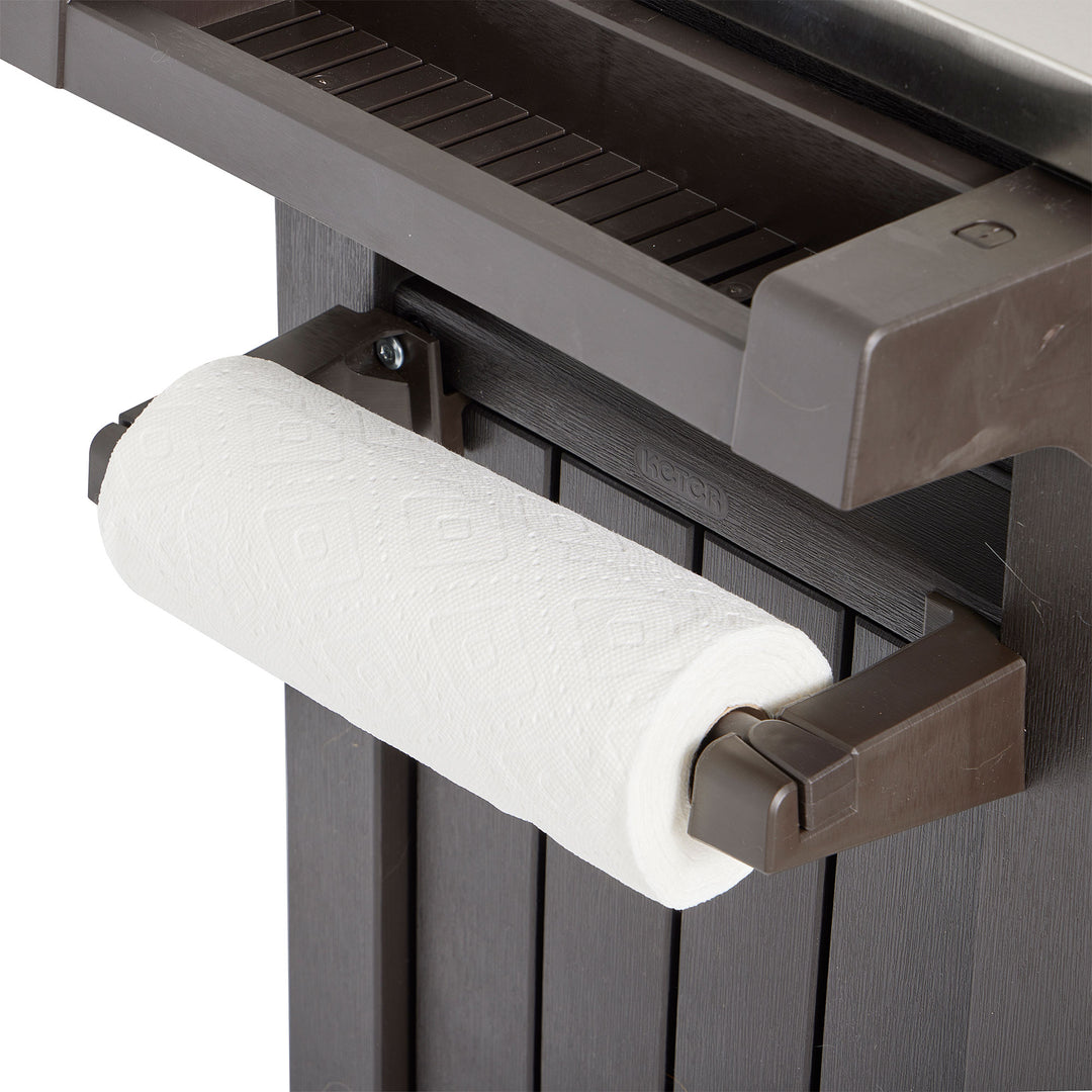 Keter Unity 40 Gal Entertainment Patio Storage BBQ Grilling Bar Cart (Open Box) - VMInnovations