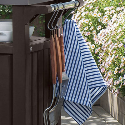 Keter Unity 40 Gal Entertainment Patio Storage BBQ Grilling Bar Cart (Used) - VMInnovations