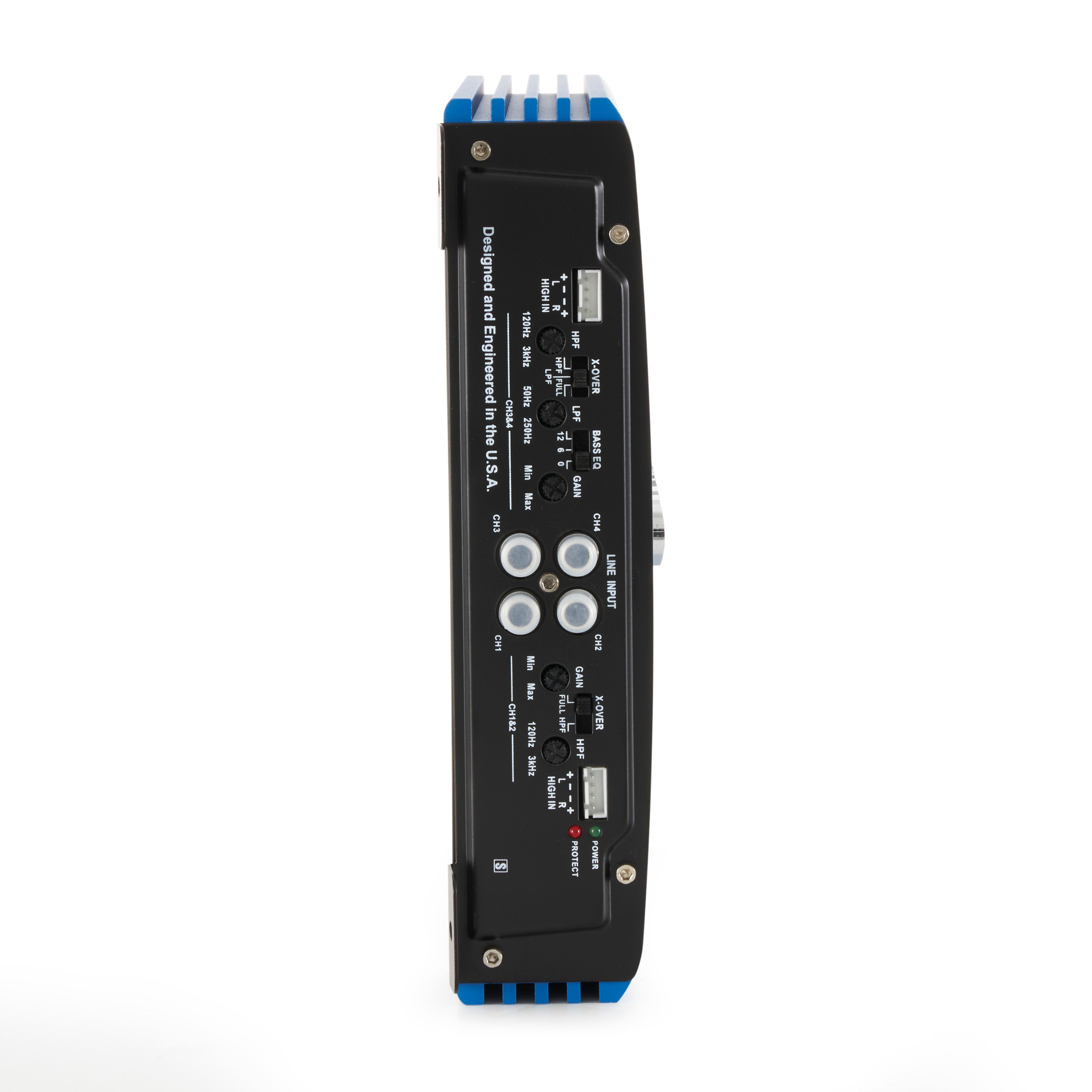 Crunch PowerDriveX 1000 Watt 4 Channel Blue A/B Car Stereo Amplifier (4 Pack)