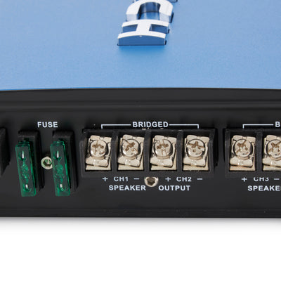 Crunch PowerDriveX 1000 Watt 4 Channel Blue A/B Car Stereo Amplifier (4 Pack)
