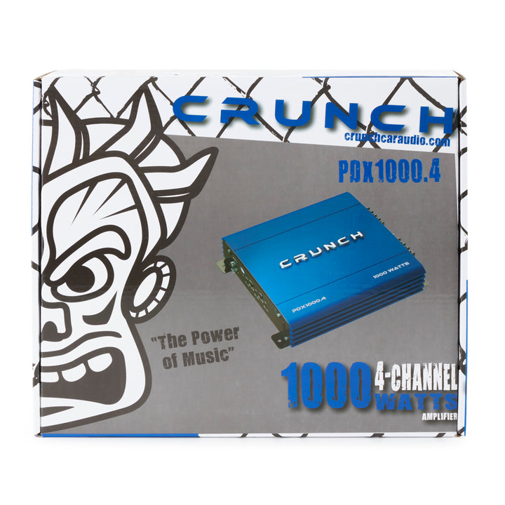 Crunch PowerDriveX 1000 Watt 4 Channel Blue A/B Car Stereo Amplifier (4 Pack)