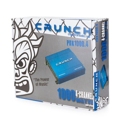 Crunch PowerDriveX 1000 Watt 4 Channel Blue A/B Car Stereo Amplifier (4 Pack)