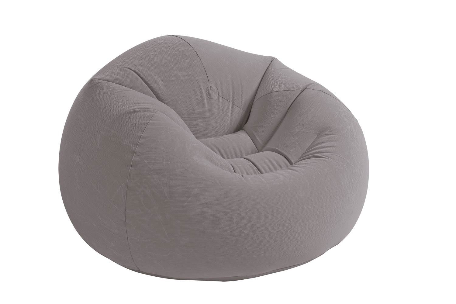 Intex Inflatable Contoured Corduroy Beanless Bag Lounge Chair, Grey | 68579EP - VMInnovations