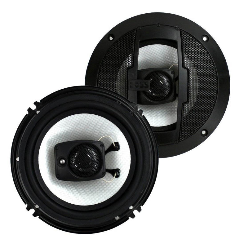 Boss R63 6.5 Inch 300W 3 Way Car Audio Coaxial 4 Ohm Stereo Speakers (Pair)