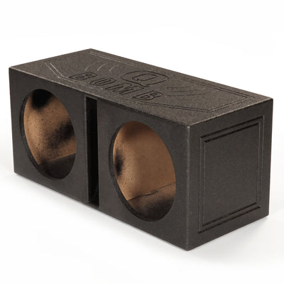 QPower Dual 10 Inch Vented Port Subwoofer Sub Box w/ Bedliner Spray (For Parts)