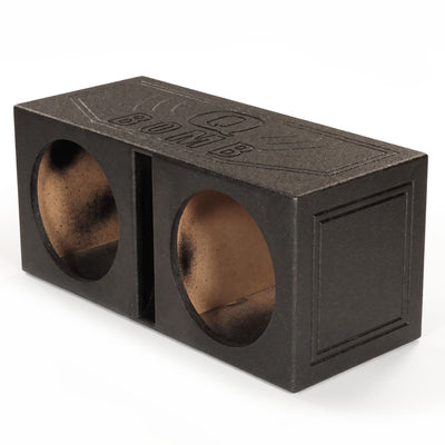 QPower Dual 10 Inch Vented Subwoofer Enclosure with Bedliner Spray (Open Box) - VMInnovations