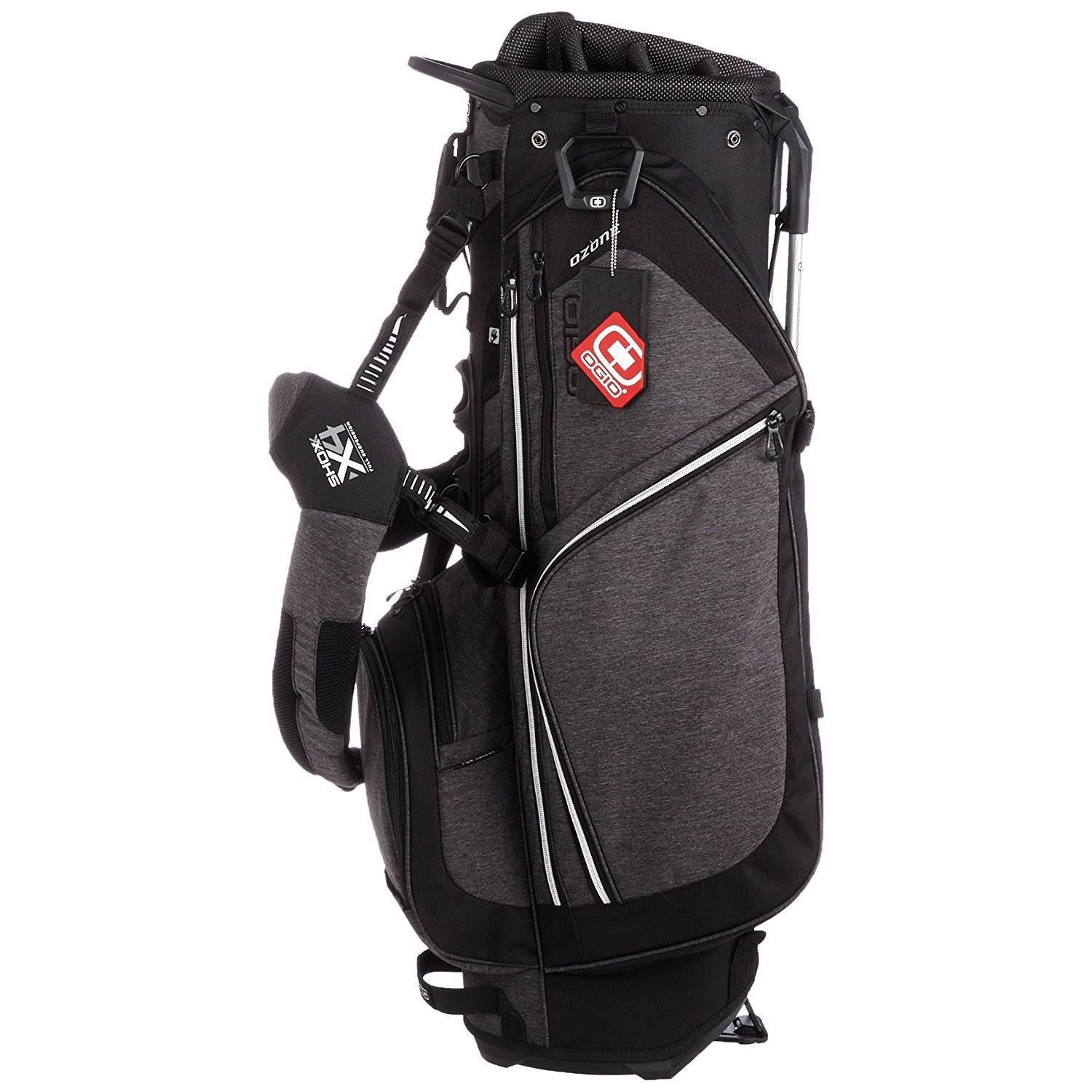 OGIO Ozone 9.5" Woode Top 7 Pocket Golf Stand Bag, Dark Static (Open Box)