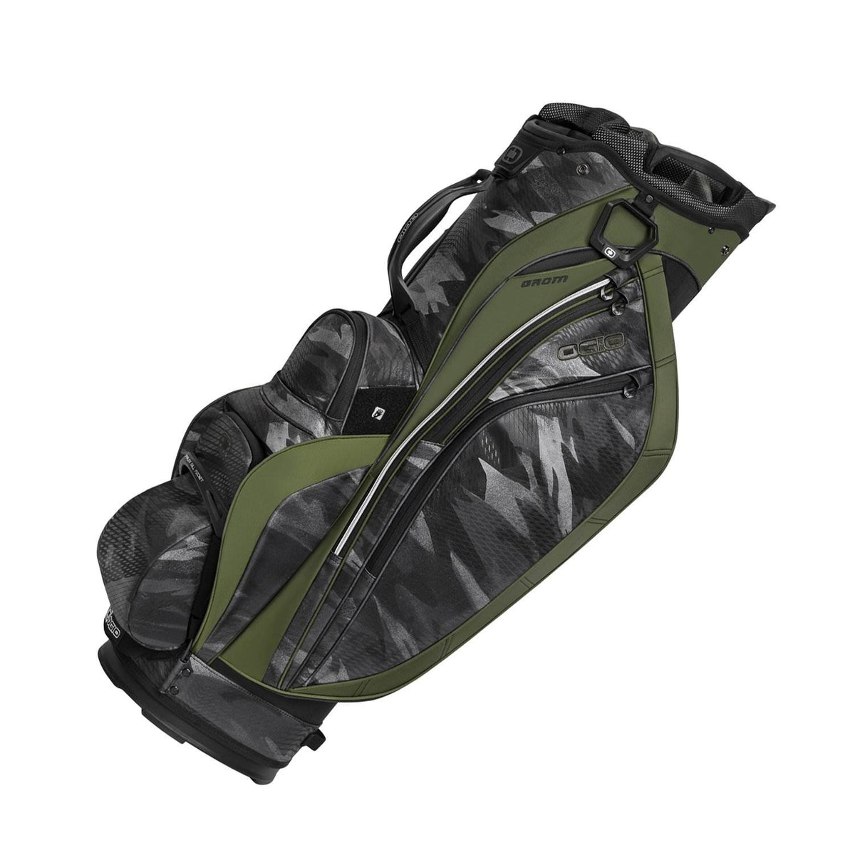 OGIO Grom 16 Way 2X Barrel Top 8 Pocket/Ball Pocket Cart Golf Bag, Camo Moss