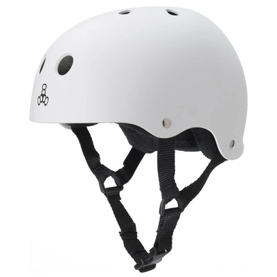 Triple 8 Skater Hardened Skate Helmet White Rubber - Medium (Open Box)