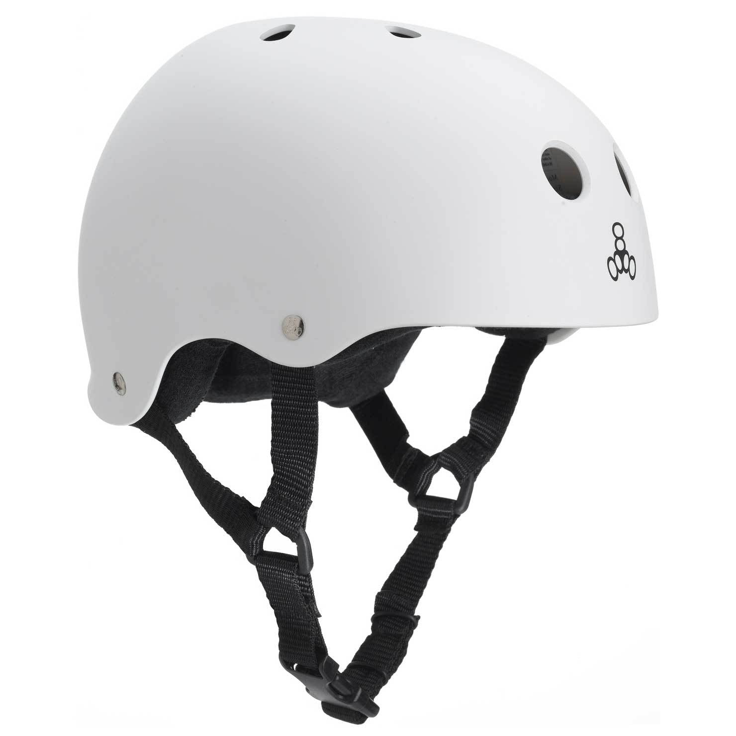 Triple 8 Skater Hardened Skate Helmet White Rubber - Medium (Open Box)