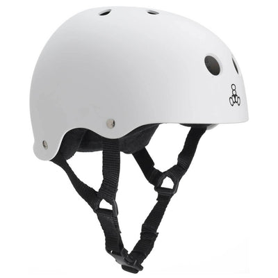 Triple 8 Skater Hardened Skate Helmet White Rubber - Medium (Open Box)