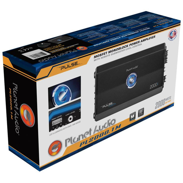 Planet Audio PL2000.1M 2000-Watt Monoblock A/B Car Audio Amplifier with Remote
