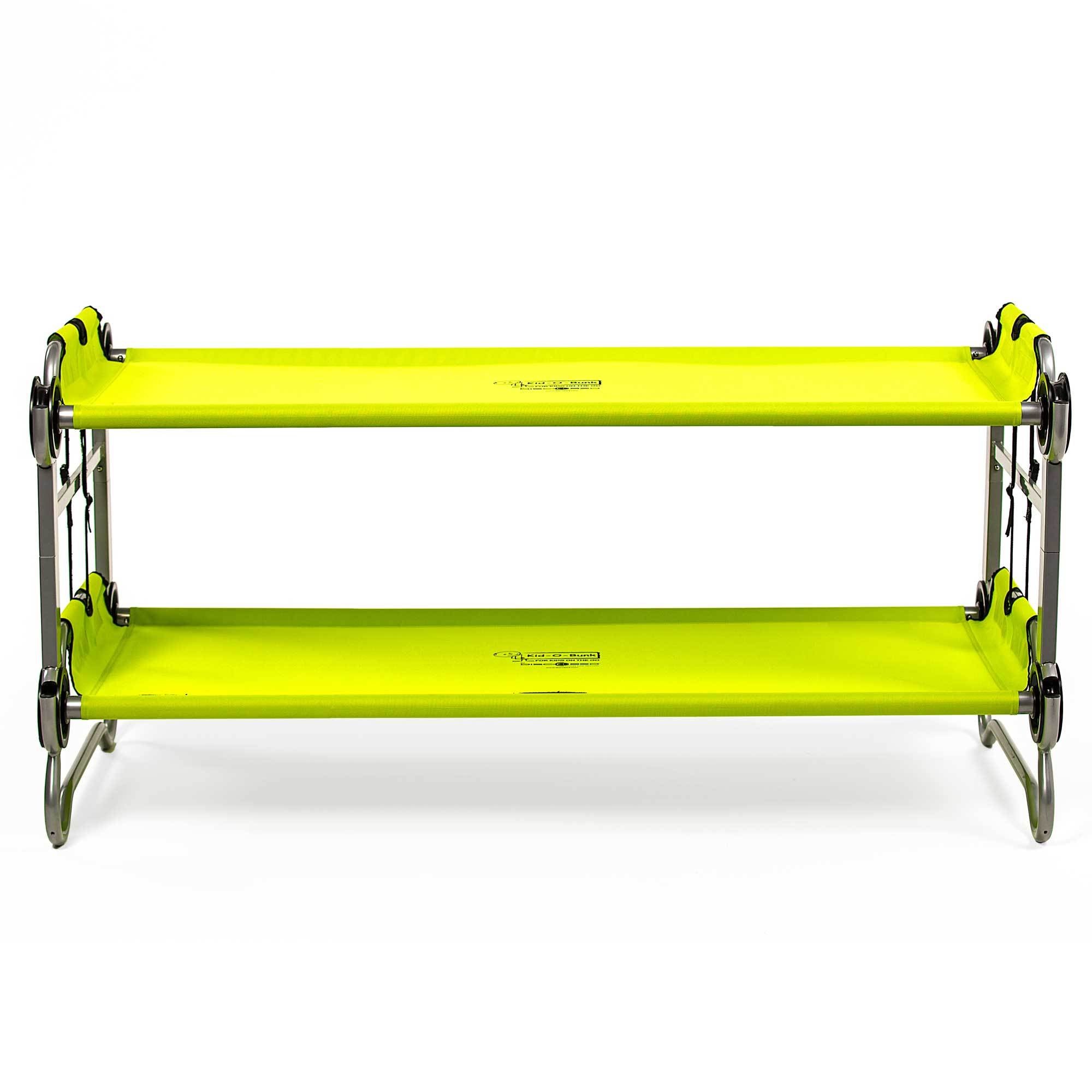 Disc-O-Bed Youth Benchable Camping Cot with Organizers, Lime Green (Open Box)