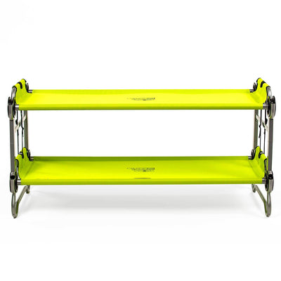 Disc-O-Bed Youth Benchable Camping Cot with Organizers, Lime Green (Open Box)