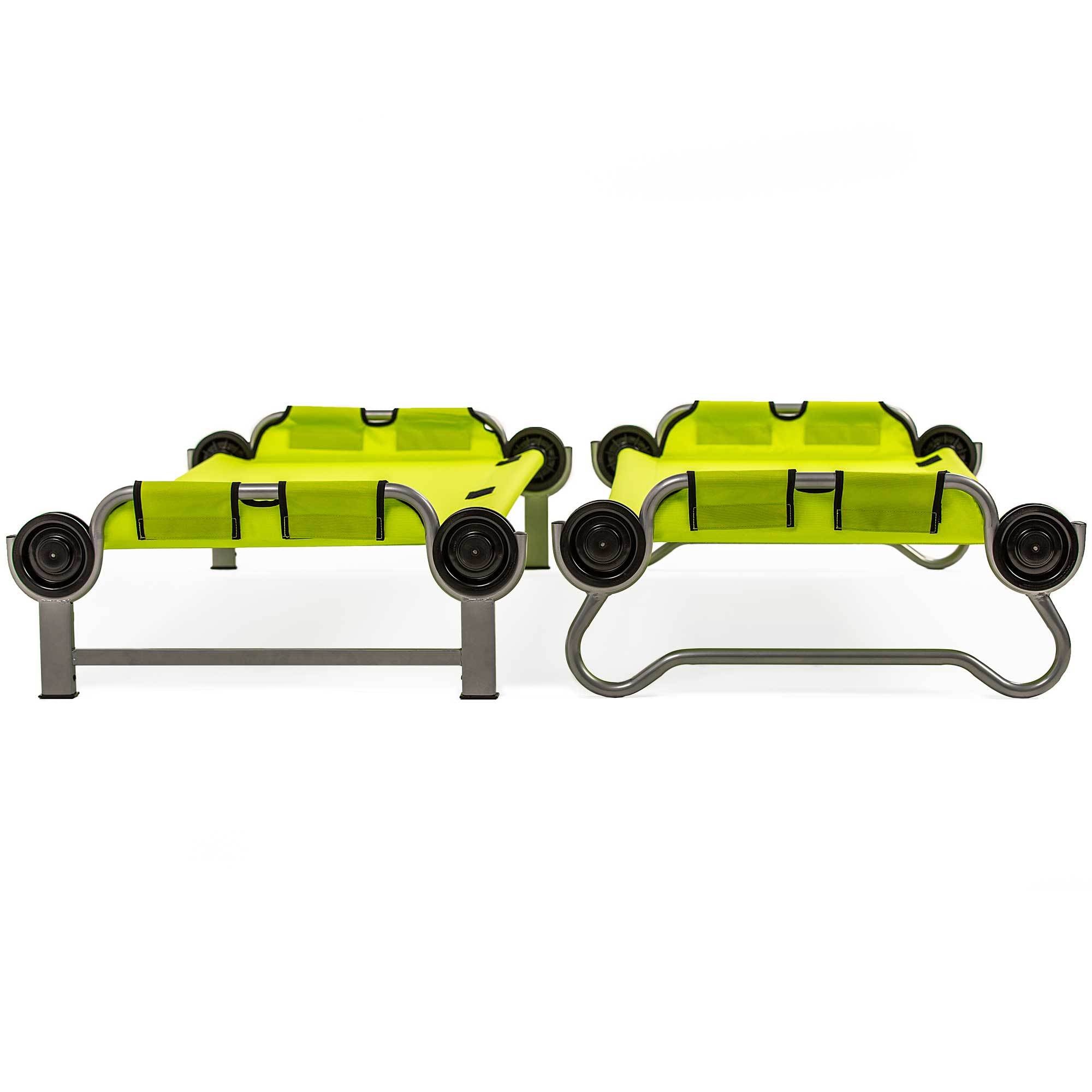 Disc-O-Bed Youth Benchable Camping Cot with Organizers, Lime Green (Open Box)