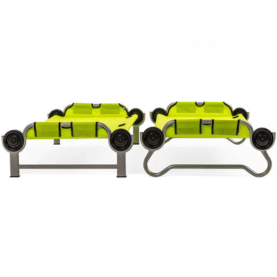 Disc-O-Bed Youth Benchable Camping Cot with Organizers, Lime Green (Open Box)