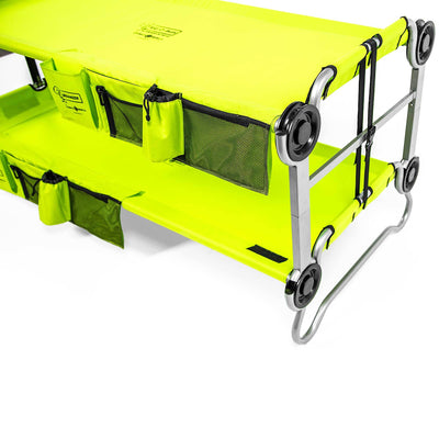 Disc-O-Bed Youth Benchable Camping Cot with Organizers, Lime Green (Open Box)