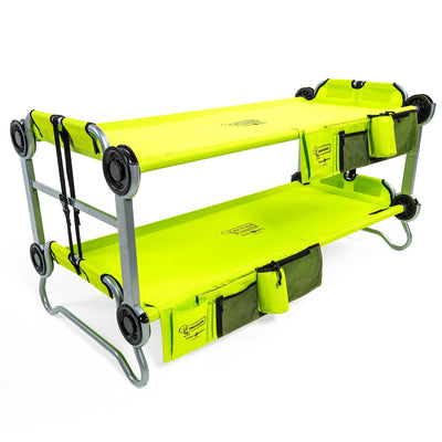 Disc-O-Bed Youth Benchable Camping Cot with Organizers, Lime Green (Open Box)