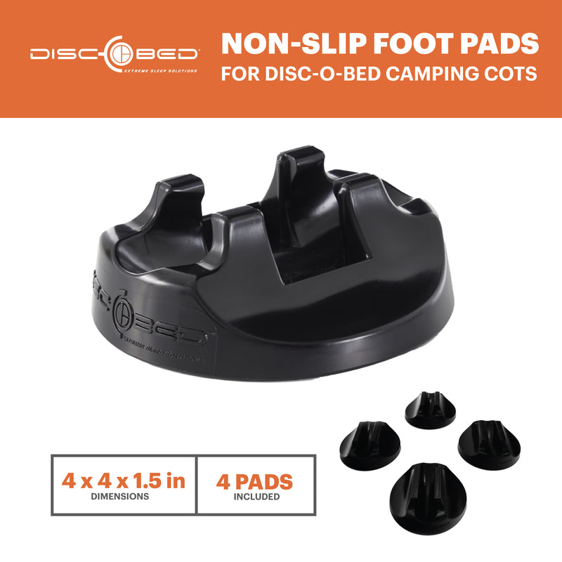 Disc-O-Bed No Slip Foot Pads for Cam-o-Bunk Camping Cots, Set of 4