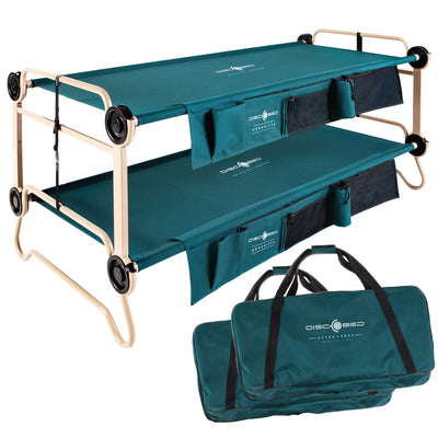 Disc-O-Bed X-Large Cam-O-Bunk Benchable Bunked Double Cot, Green (Open Box)