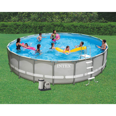 Intex 24' x 52" Ultra Frame Steel Above Ground Swimming Pool Set | Open Box