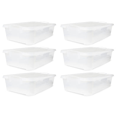 Life Story Clear Stackable Closet & Storage Box 34 Quart Containers, (6 Pack)