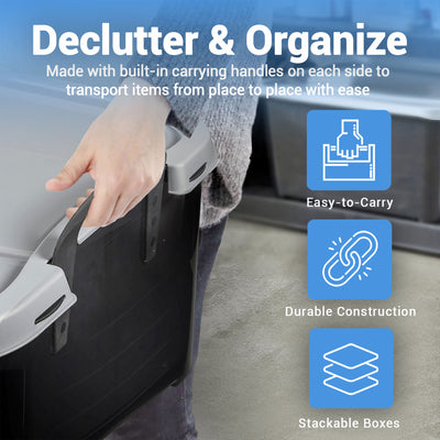 Life Story 55 Quart Stackable Home Organization Lidded Storage Container, 1 Pack - VMInnovations